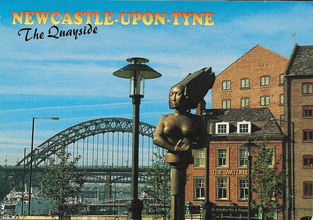 Ansichtkaart  Newcastle u. Tyne (Eng)	Quayside	& Tyne Bridge, Verzenden, 1980 tot heden, Gelopen, Engeland