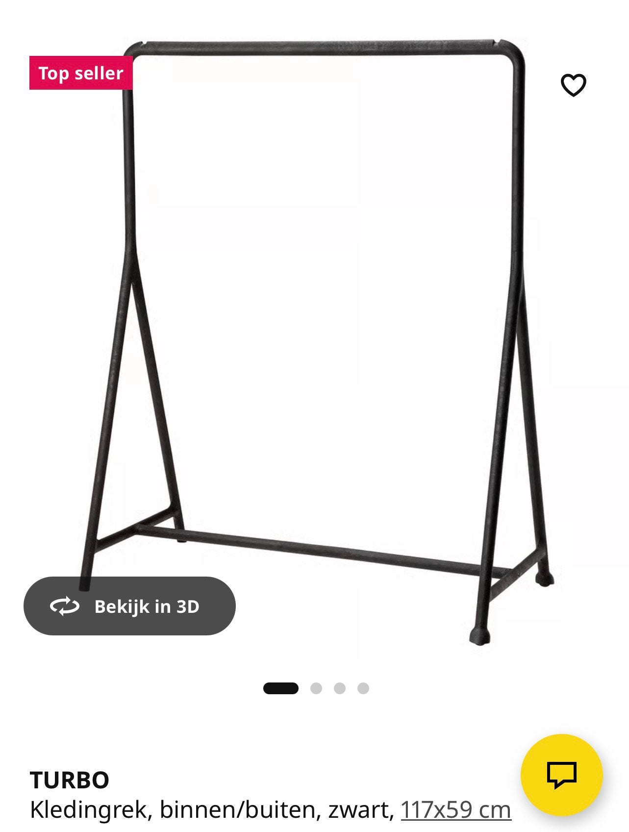 Ikea kledingrek turbo zwart, Ophalen, Zo goed als nieuw
