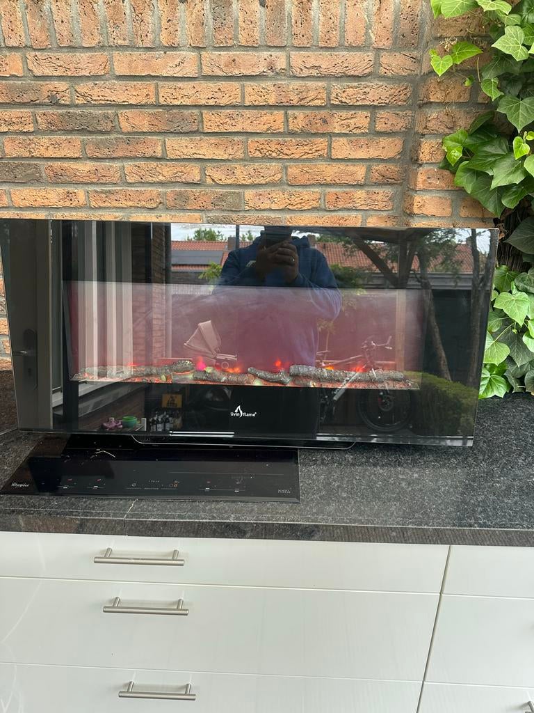 Elektrische sfeerhaard met afstandsbediening, Huis en Inrichting, Haarden, Ophalen of Verzenden, Zo goed als nieuw, Inbouwhaard
