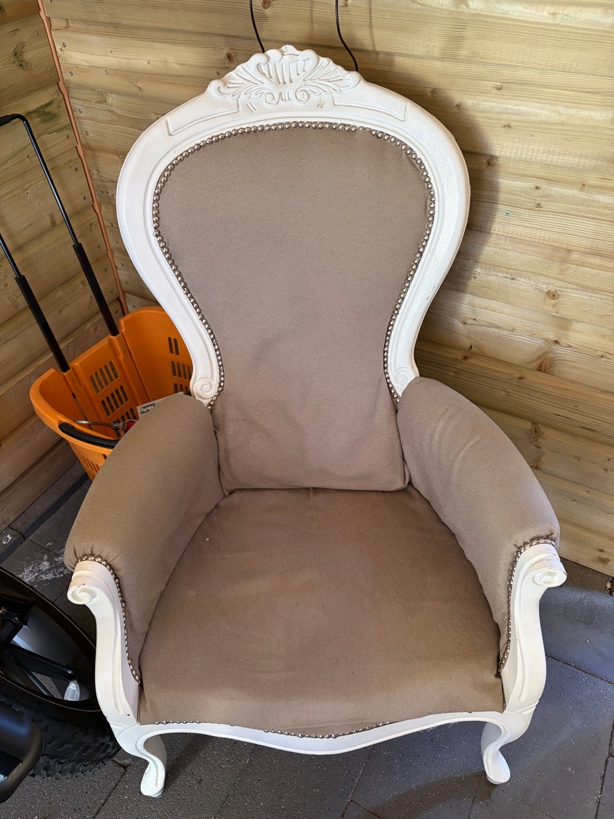 Queen Anne Fauteuil - Brocante Stijl, Huis en Inrichting, Ophalen, Minder dan 75 cm, Zo goed als nieuw, 50 tot 75 cm