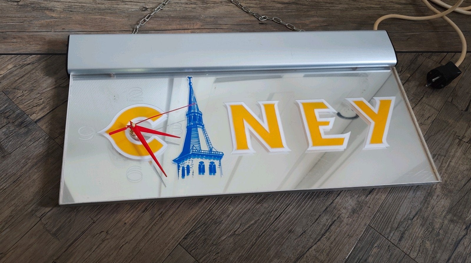 Ciney bier verlicht reclamebord met klok, Ophalen of Verzenden, Reclamebord, Plaat of Schild, Overige merken