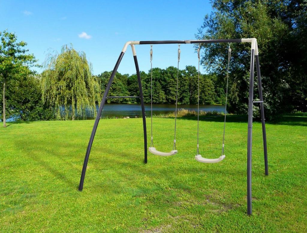 AXI Dubbele Metalen Schommel in Antraciet/Créme -schommelset, Ophalen, Nieuw, Schommel