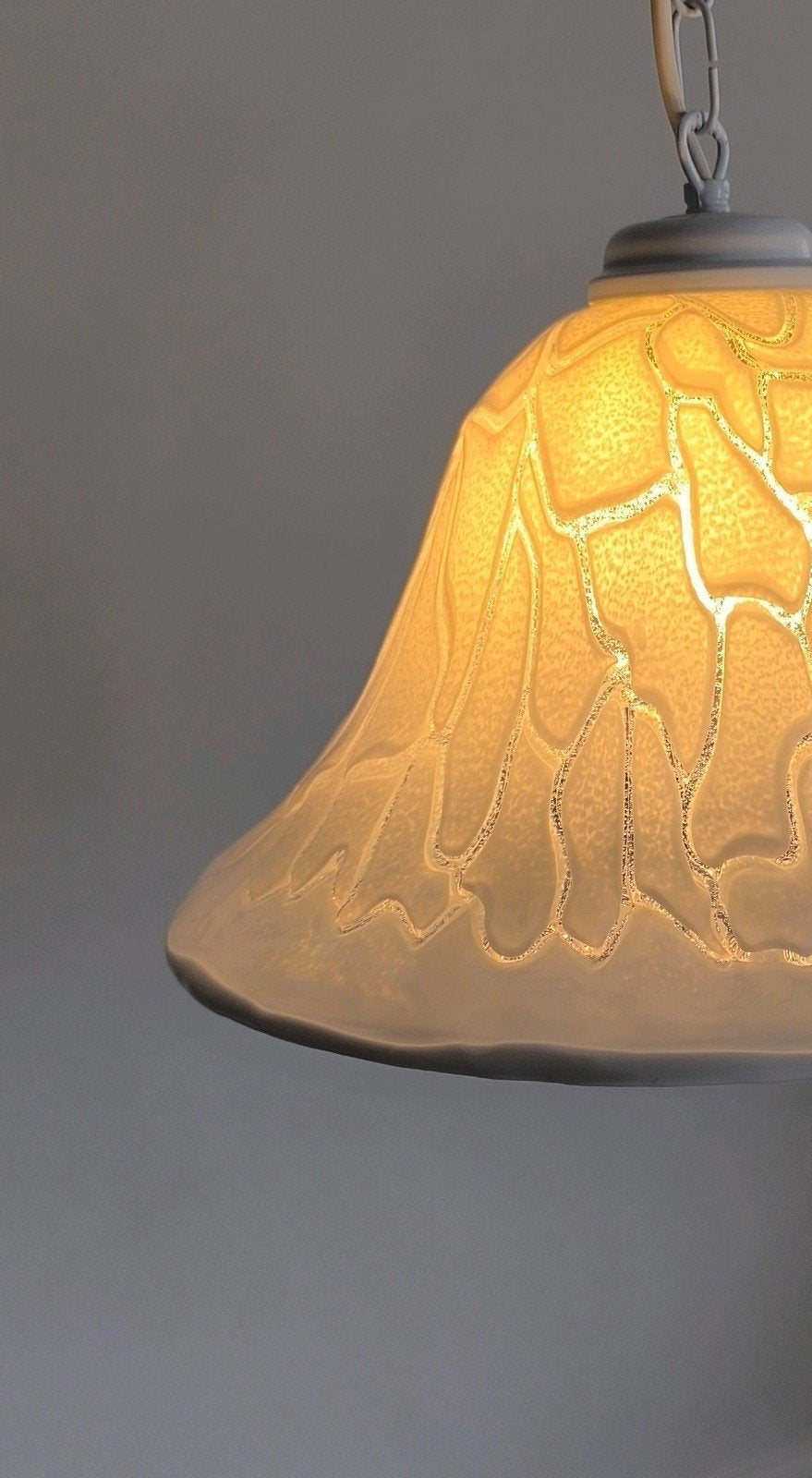 Tulip Vetri Murano Hanglamp Italië handgemaakt jaren' 70, Ophalen, E27 (groot), Mid Century modern, Glas