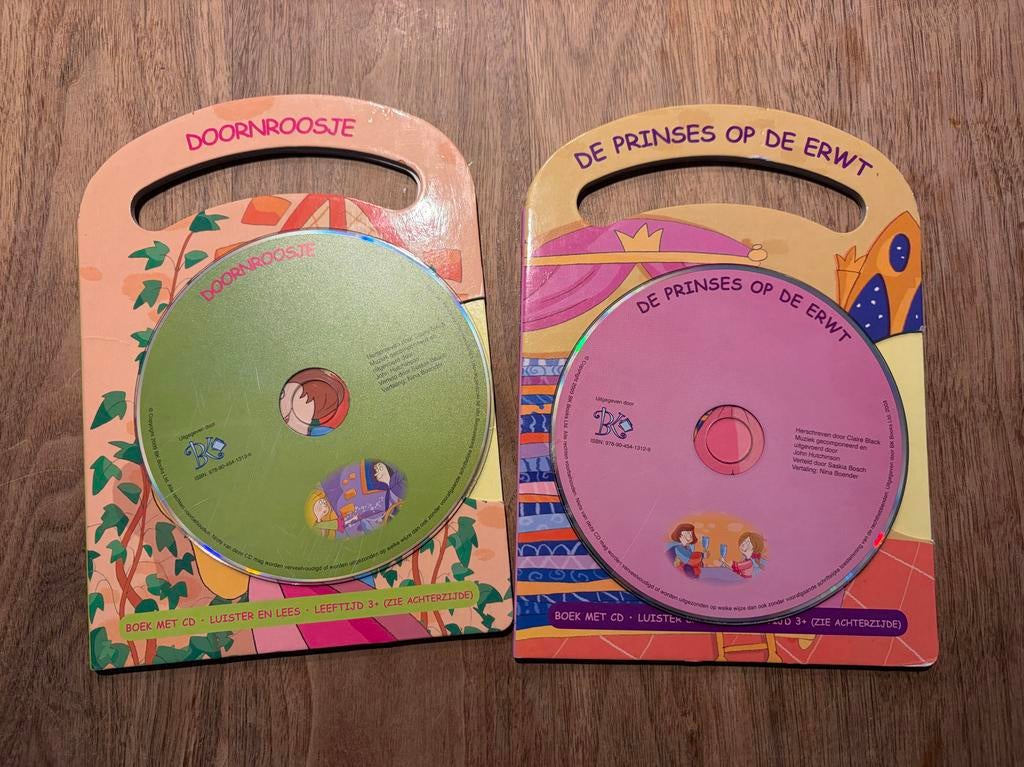 Sprookjesboeken met CD: Doornroosje & De Prinses op de Erwt, Ophalen, Zo goed als nieuw, Sprookjes