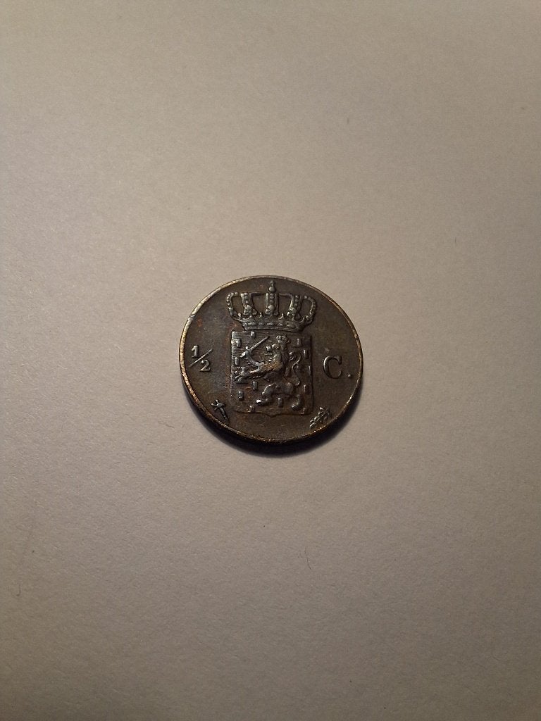 1/2 cent 1876 mooie kwaliteit, Ophalen of Verzenden, Koning Willem III, Overige waardes, Losse munt