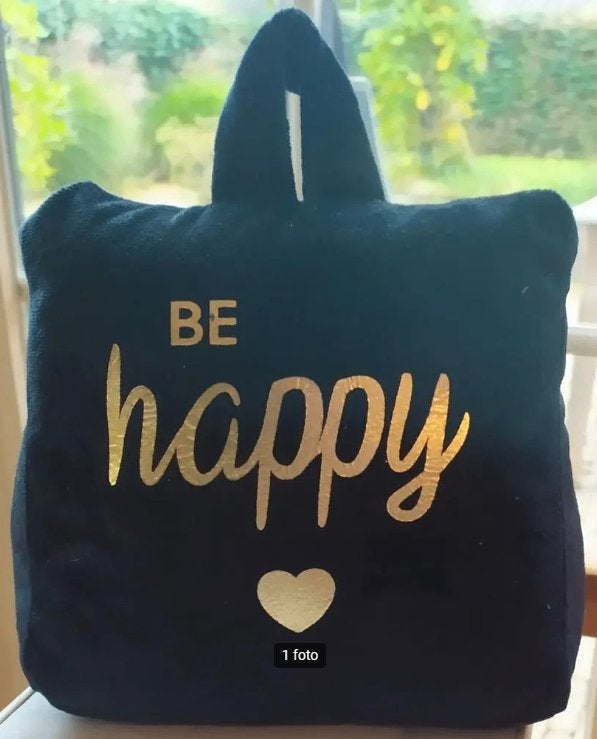 zwart fluwelen deurstopper Be Happy, Huis en Inrichting, Woonaccessoires | Deurstoppers, Binnen, Nieuw, Ophalen of Verzenden, Zwart
