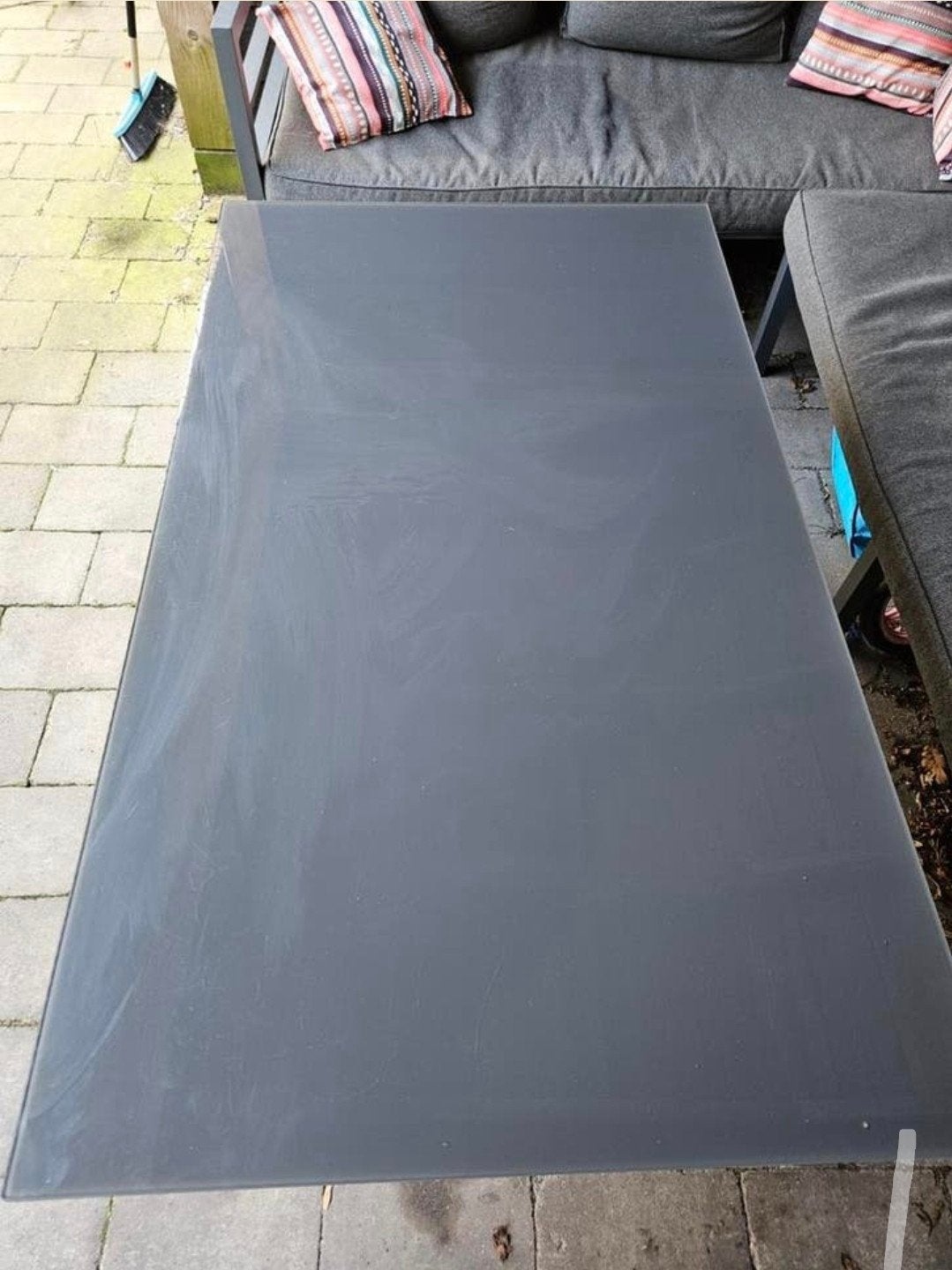Loungebank met tafel - Grijs aluminium, Ophalen of Verzenden