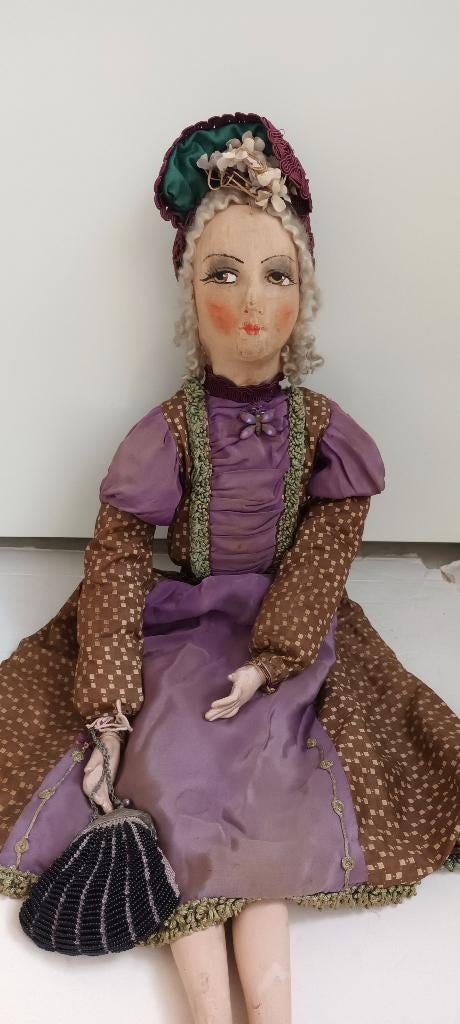 Antieke autentieke Franse Sofadoll Boudoir doll pop, Verzamelen, Poppen, Ophalen of Verzenden, Pop