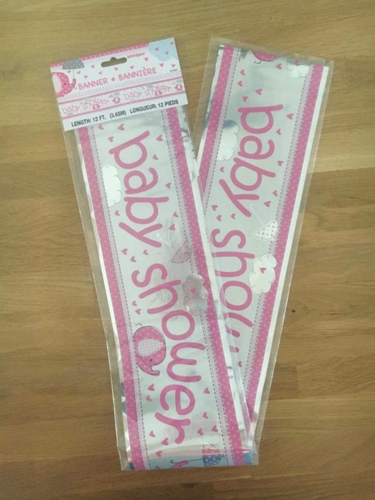 Banner baby shower olifantje roze | babyshower meisje, Ophalen of Verzenden, Nieuw, Versiering, Geboorte of Huwelijk