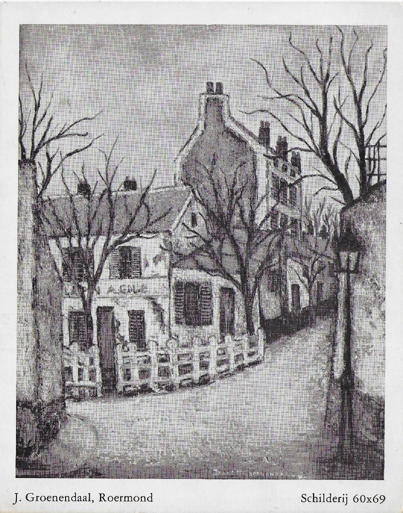 Y4 kaart schilderij v/d maand j groenendaal roermond, Verzamelen, Ophalen of Verzenden, 1960 tot 1980, Ongelopen, Sterren en Beroemdheden