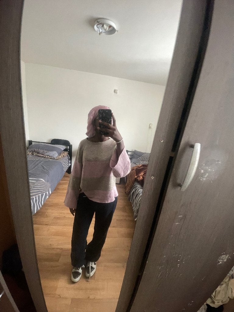 Blauwe losse broek, Blauw, Bershka, Zo goed als nieuw, Lang