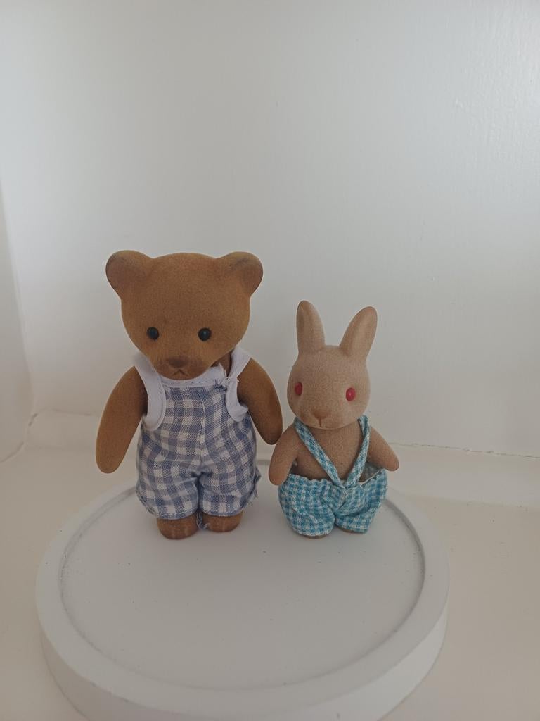Vintage Beertje en Konijntje (Sylvanian Families?), Ophalen of Verzenden