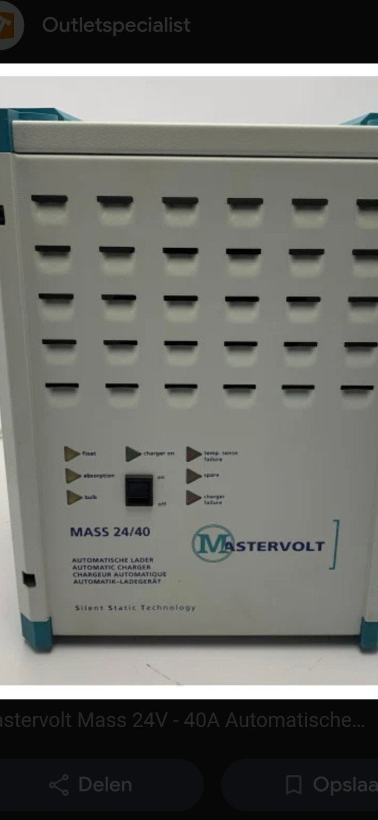 Mastervolt Mass 24/40 Automatische Acculader, Witgoed en Apparatuur, Onderdelen en Toebehoren, Gebruikt, Ophalen of Verzenden
