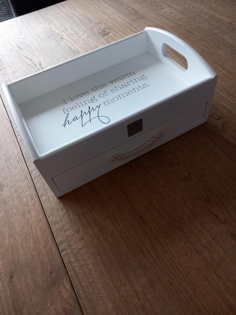 LEEFF dienblad met 2 kleine lades, Ophalen of Verzenden, Nieuw, Rechthoekig, Hout