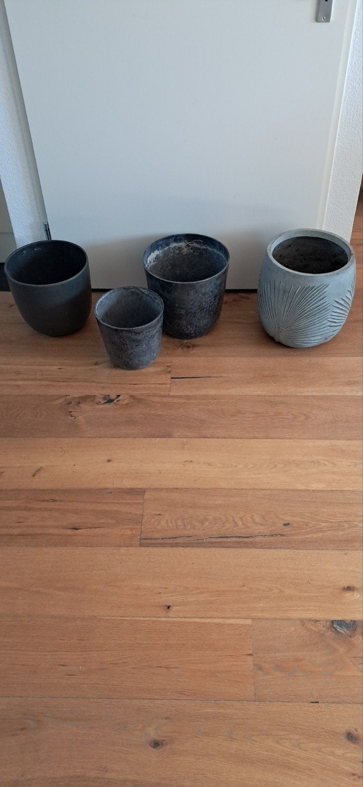 4 st, Bloempotten:, Ophalen, Rond, Nieuw, Aardewerk