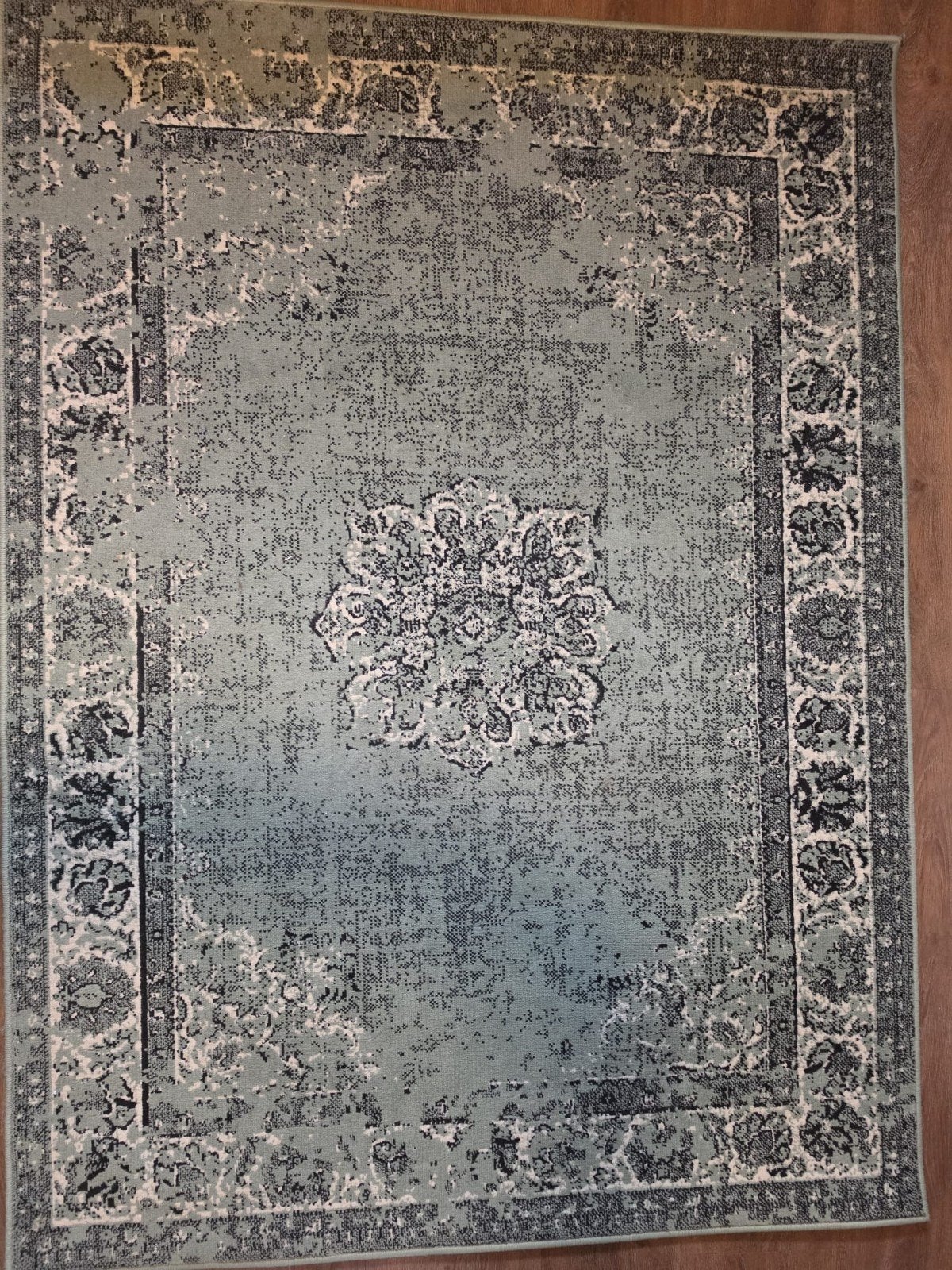 Modern Vloerkleed - Grijs/groen met Patroon (140x190 cm), Huis en Inrichting, Stoffering | Tapijten en Kleden, Grijs, 100 tot 150 cm
