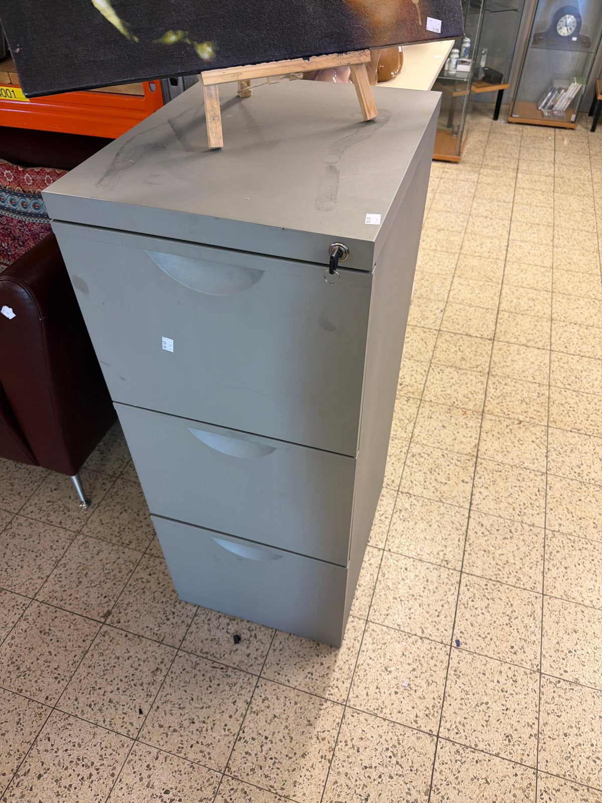 Grijze archiefkast met 3 laden, Minder dan 50 cm, Gebruikt, 100 tot 150 cm, Tinbergeweg19