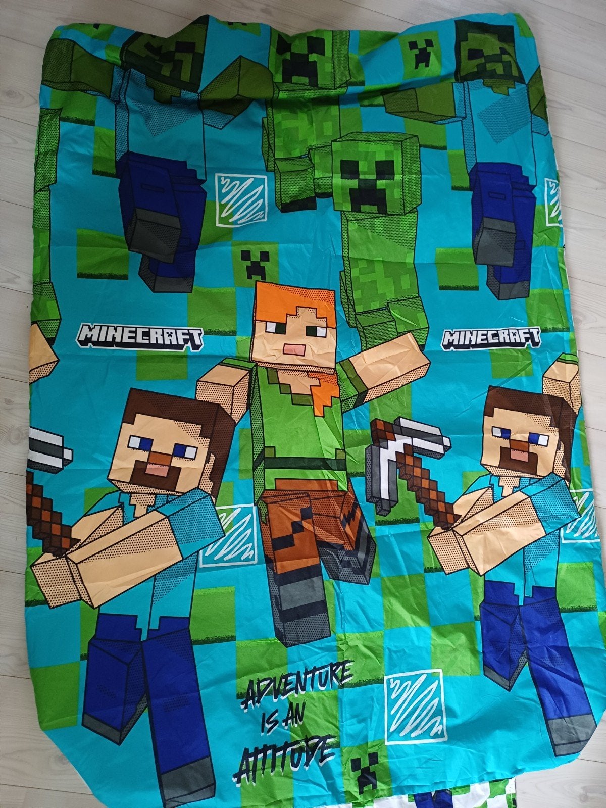 Minecraft dekbedovertrek 90x200 zo goed als nieuw, Ophalen of Verzenden, Zo goed als nieuw, Meerkleurig, Jongetje of Meisje