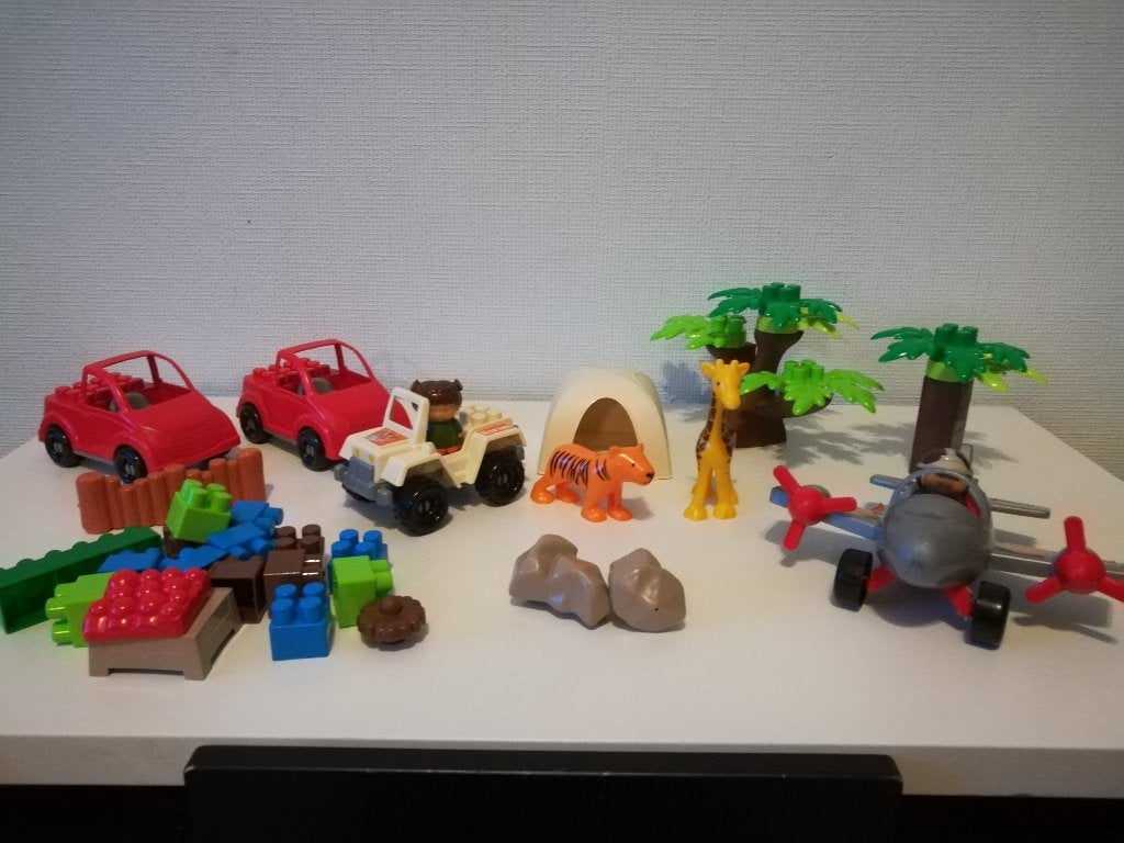 Set bouwblokken met voertuigen en dieren, Ophalen of Verzenden, Gebruikt, Abrick