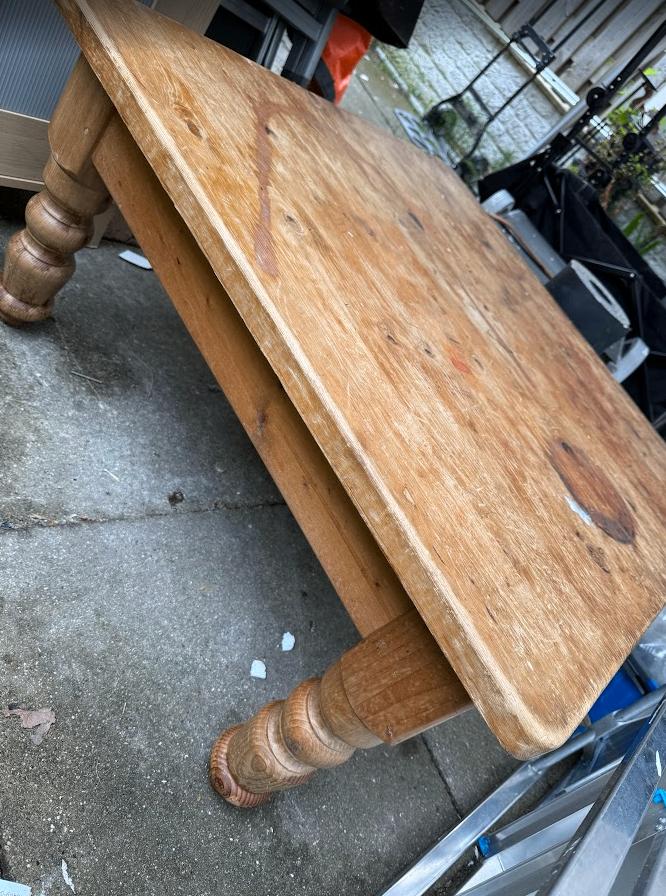 Stevige houten koffietafel, Ophalen, Gebruikt, 50 tot 100 cm, 50 tot 100 cm