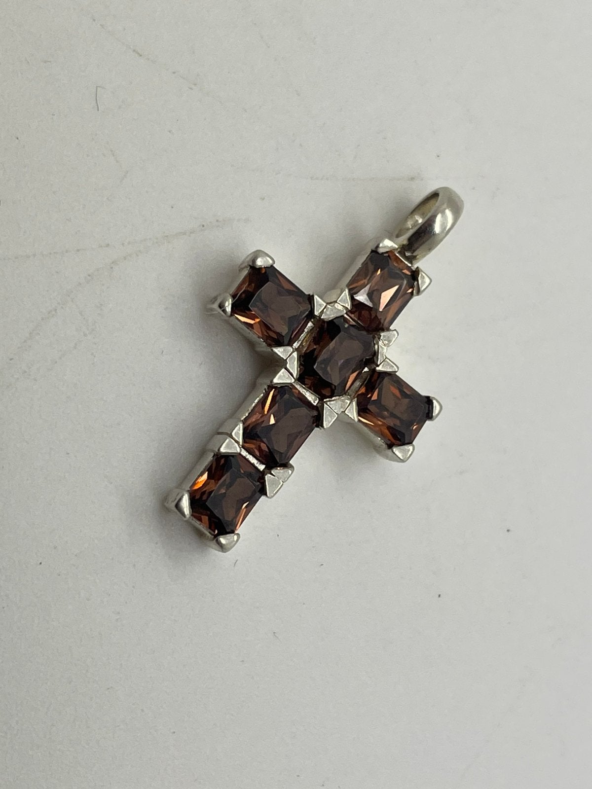 E364 Prachtige zilveren kruisje rooktopaas, Sieraden, Tassen en Uiterlijk, Kettinghangers, Ophalen of Verzenden, X, Zilver, Zilver