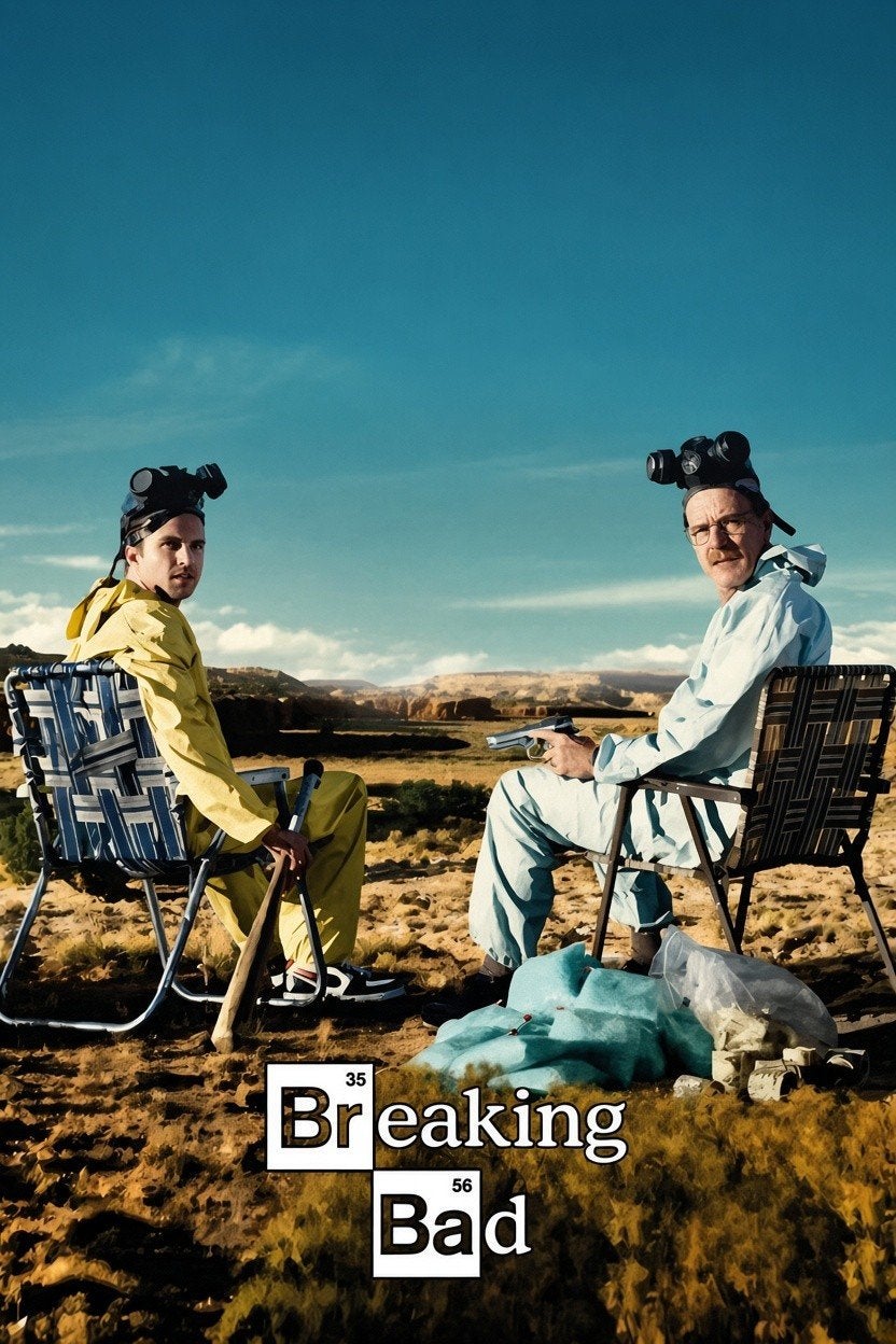 Breaking Bad Poster - Walter White & Jesse Pinkman, Rechthoekig Staand, Nieuw, Ophalen of Verzenden, A1 t/m A3