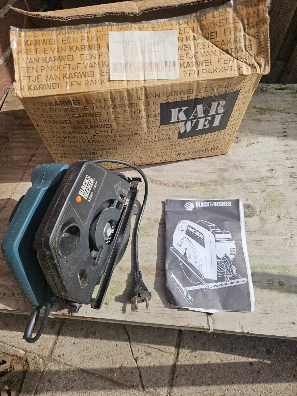 Black & Decker KS840 Cirkelzaag 550W, Minder dan 30 mm, Gebruikt, Cirkelzaag, Ophalen of Verzenden