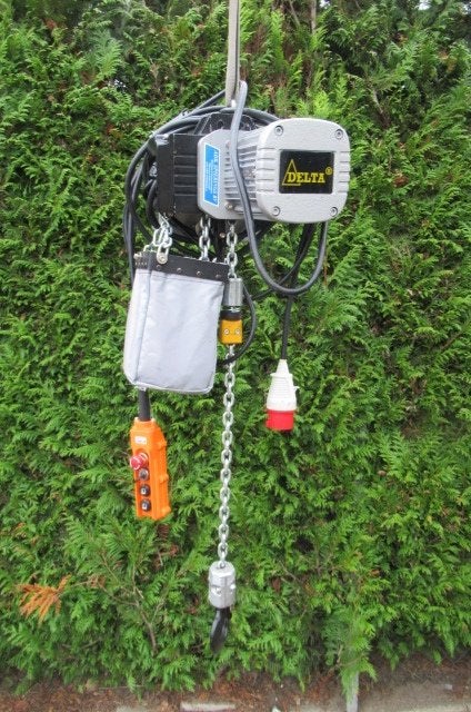 Kettingtakel 1000 kilo - hefhoogte 300 cm - 3 fase 400 V., Ophalen of Verzenden, Gebruikt, Elektrisch