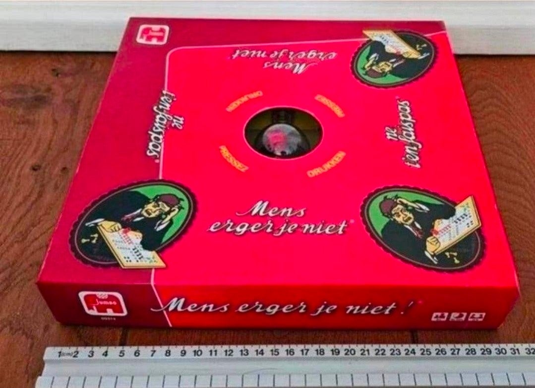Mens erger je niet- klikklak- netjes- jumbo- verzend, Een of twee spelers, Ophalen, Zo goed als nieuw, Jumbo