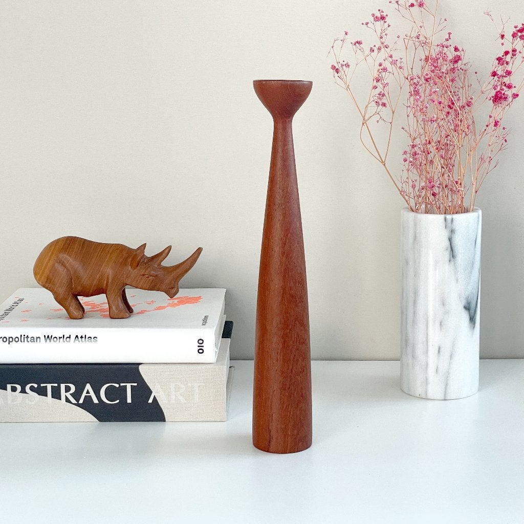Danish Design teak KANDELAAR Erūd Birkerod MidCentury vintag, Ophalen of Verzenden