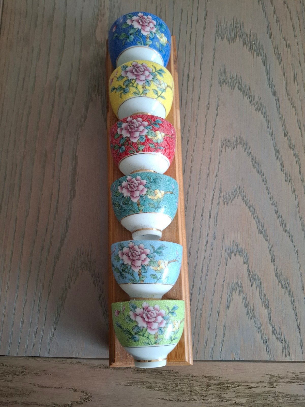 Set van 6 Chinese theekopjes met bloemmotief, Antiek en Kunst, Ophalen