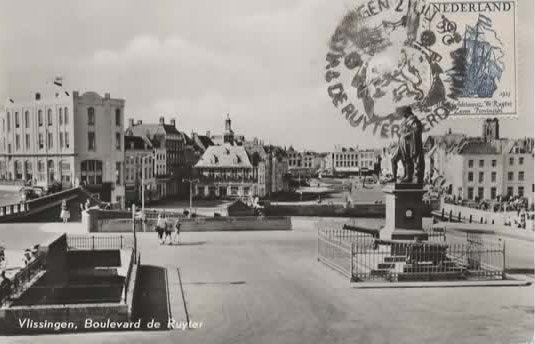 Vlissingen Boulevard de Ruyter stempel en zegel de Ruyter, Verzenden, 1940 tot 1960, Ongelopen, Zeeland