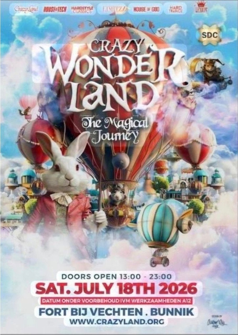 2 tickets Crazy Wonderland 18 juli, Twee personen