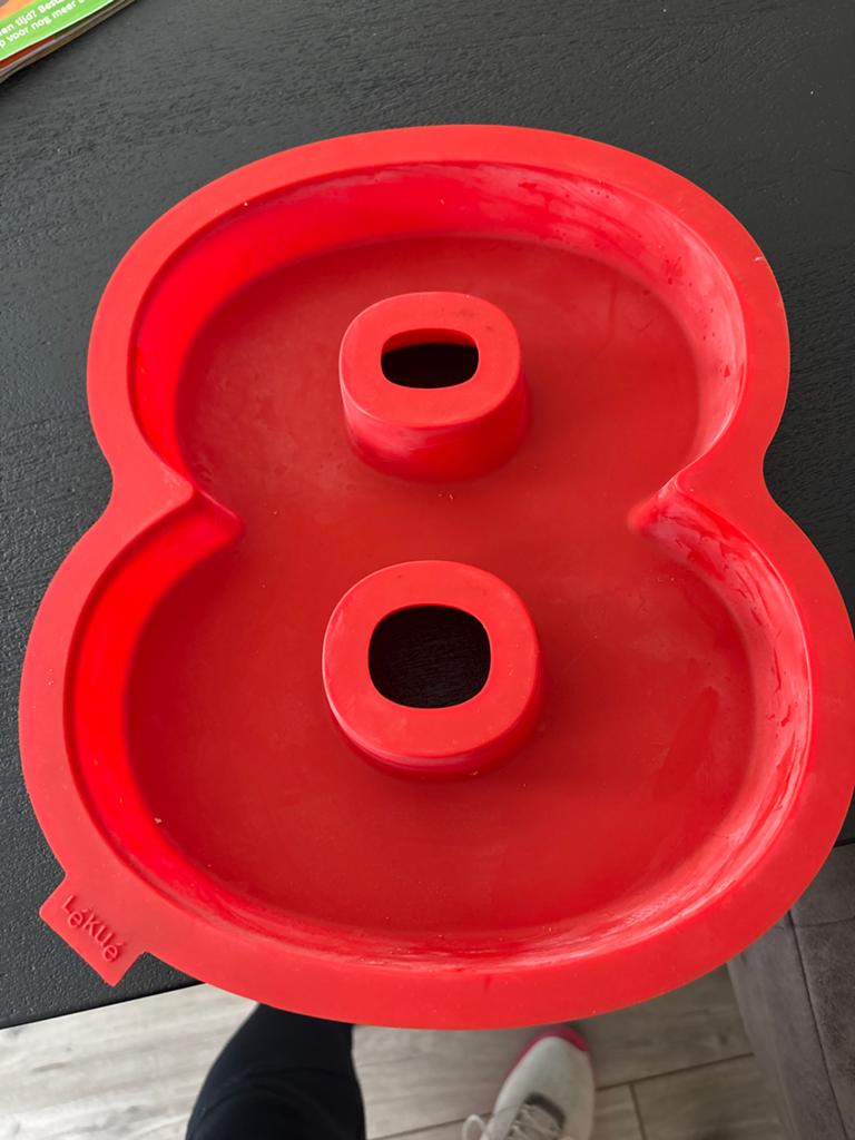 Leuke siliconen bakvorm cijfer 8, Overige typen, Ophalen of Verzenden, Zo goed als nieuw, Rood