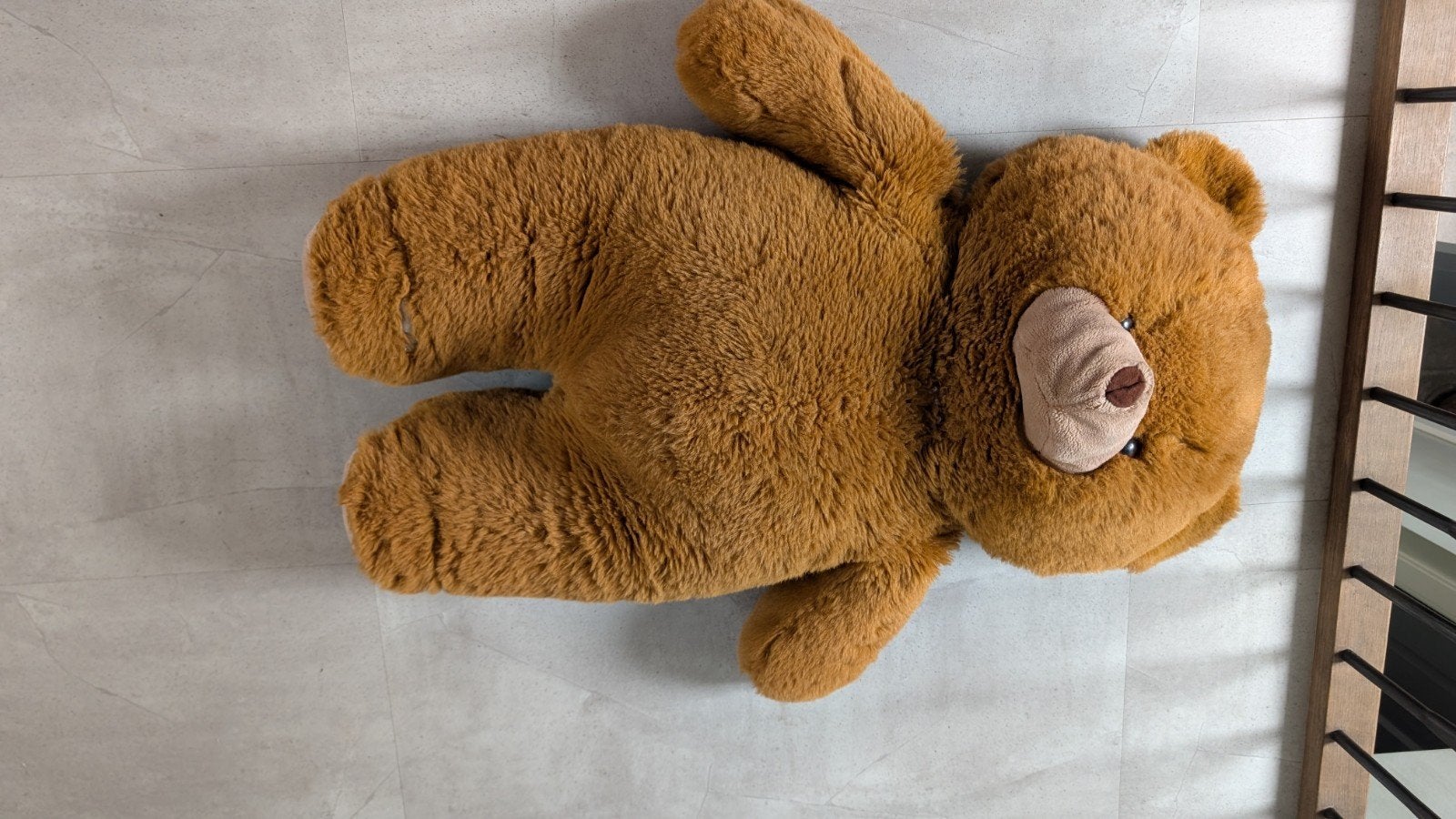 Grote bruine teddybeer - 1 meter lang, Gebruikt, Beer, Ophalen of Verzenden, Bruin