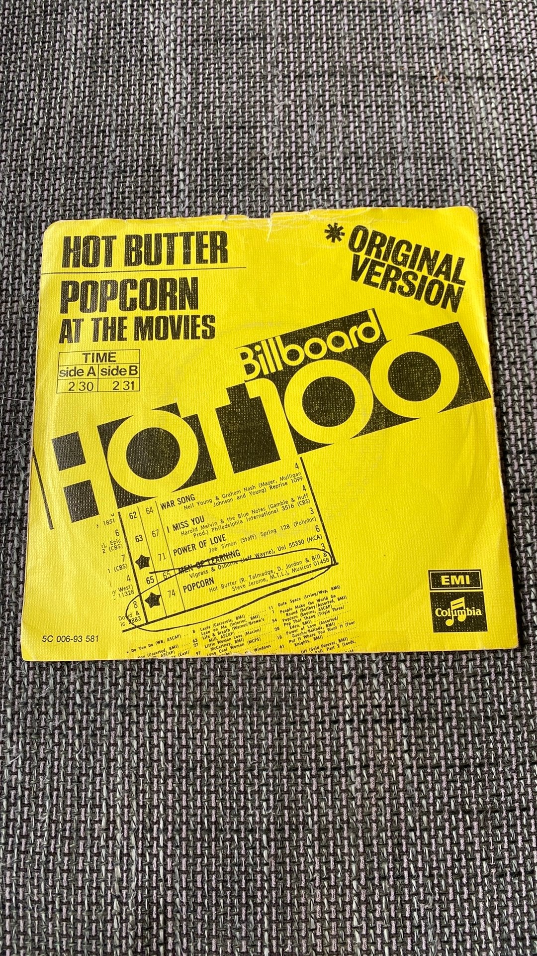 Vinyl singles Hot Butter - Popcorn, Cd's en Dvd's, Vinyl Singles, Ophalen of Verzenden, Gebruikt, Pop