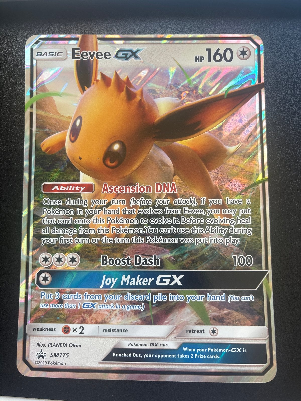 Pokémon Eevee GX SM175 JUMBO Kaart, Ophalen of Verzenden, Zo goed als nieuw, Losse kaart
