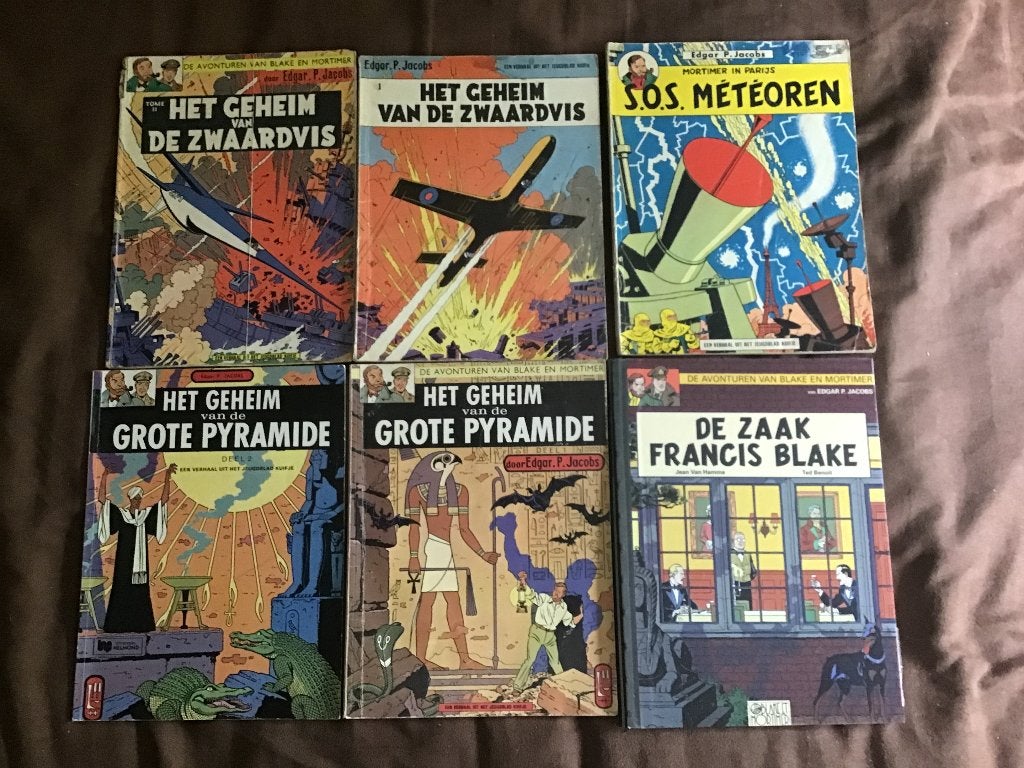 6 delen Blake en Mortimer door Edgar P.Jacobs, Boeken, Stripboeken, Meerdere stripboeken, Ophalen of Verzenden, Gelezen