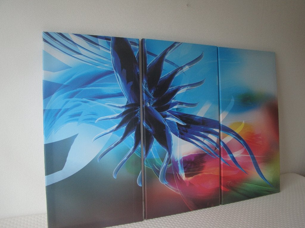 Wanddecoratie ZEER kleurig 3 luik, 80 cm, Meerkleurig, Ophalen of Verzenden, Zo goed als nieuw