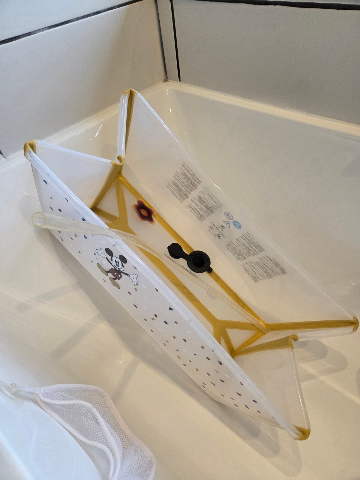 Complete Stokke Flexi Bath Set: XL + Mickey + Stand, Gebruikt, Badje, Standaard, Ophalen