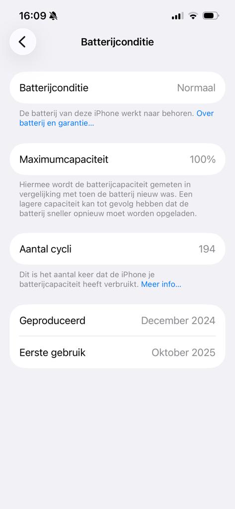 iPhone 16e met 100% batterijconditie, Ophalen, IPhone 16e, Wit, Zo goed als nieuw