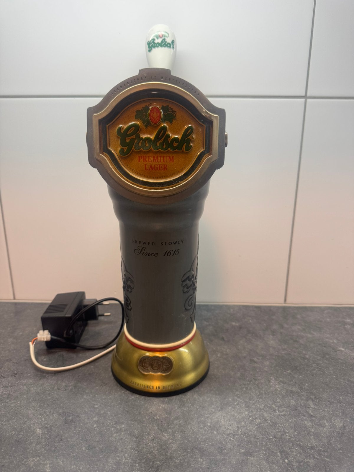 Grolsch tapzuil, Ophalen, Reclamebord, Plaat of Schild, Grolsch