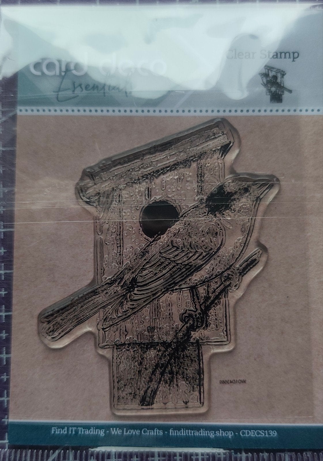 Clear Stamp Vogelhuisje met Vogel - Card Deco Essentials, Hobby en Vrije tijd, Dieren, Nieuw, Ophalen of Verzenden, Kunststof