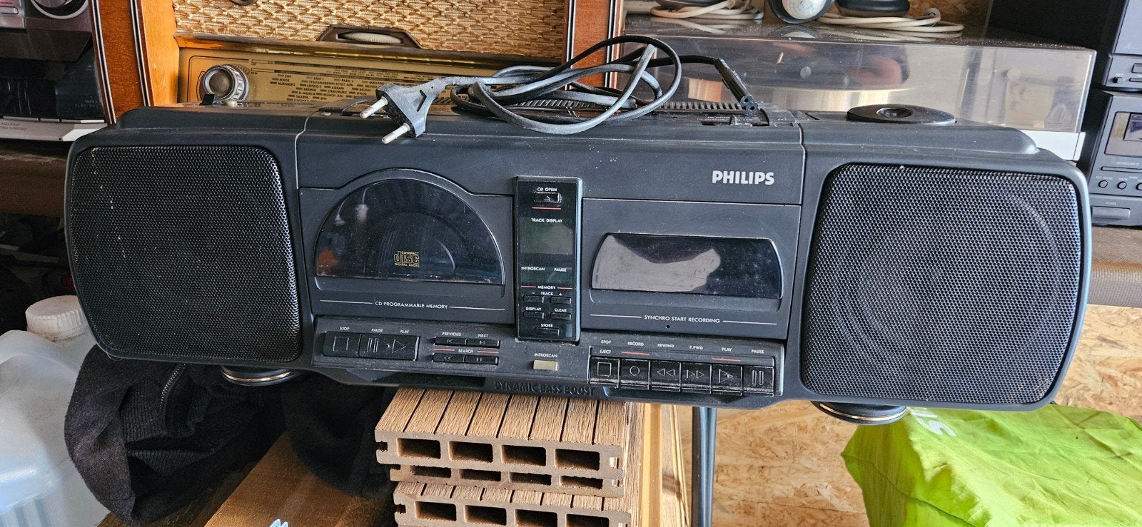 Philips Boombox met CD, Cassette en Radio - Draagbaar, Ophalen, Philips, Gebruikt, Draagbaar