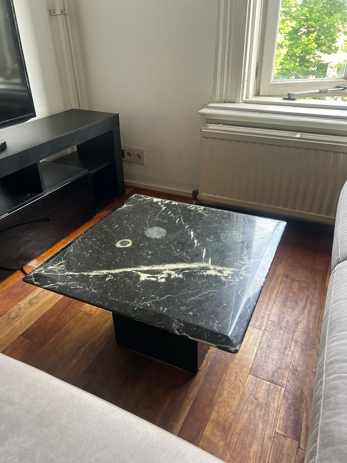 Marmeren bijzettafel / salontafel, Overige materialen, Gebruikt, Vierkant, Minder dan 50 cm