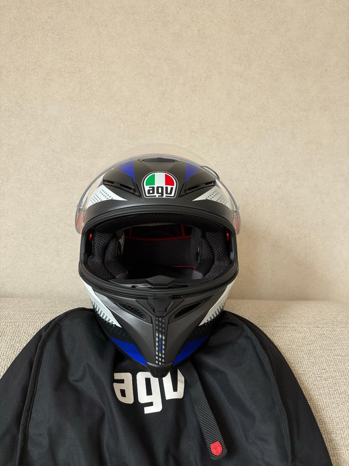 AGV K-5 S Marble Integraalhelm (Maat L) Z.G.A.N., Motoren, Kleding | Motorhelmen, Dames, Ophalen of Verzenden, L, Tweedehands