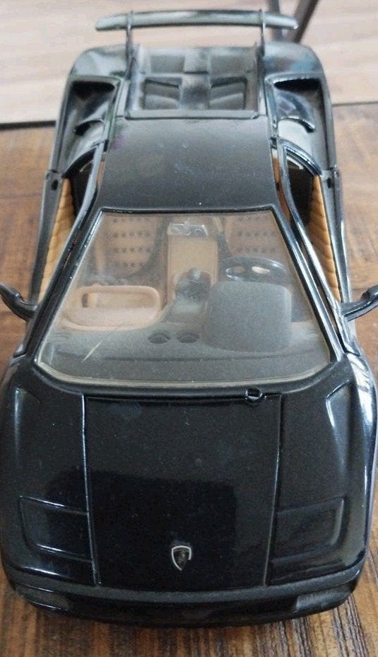 Burago Lamborghini Diablo 1990 - Zwart 1:18, Overige merken, Gebruikt, Auto, 1:32 tot 1:50