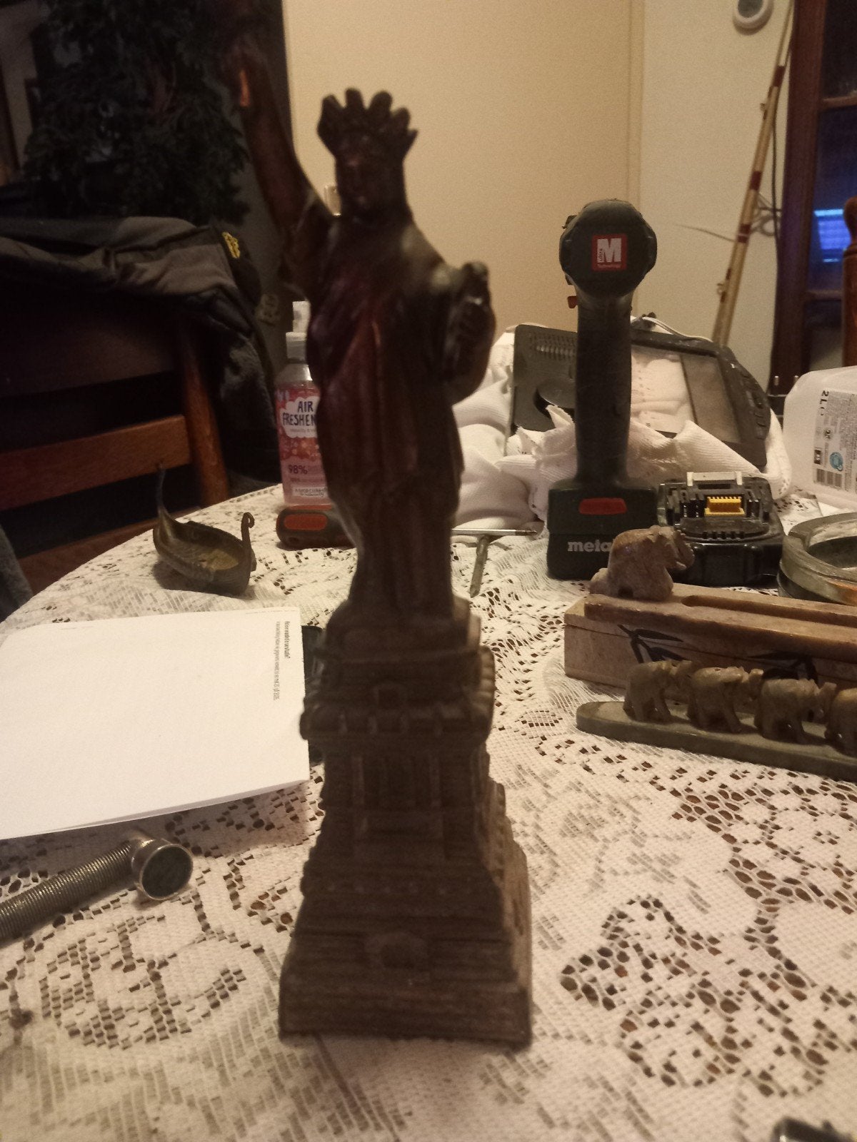 Vrijheidsbeeld replica 25cm hoog in bronskleurig, Verzamelen, Ophalen of Verzenden, Gebruikt, Overige typen
