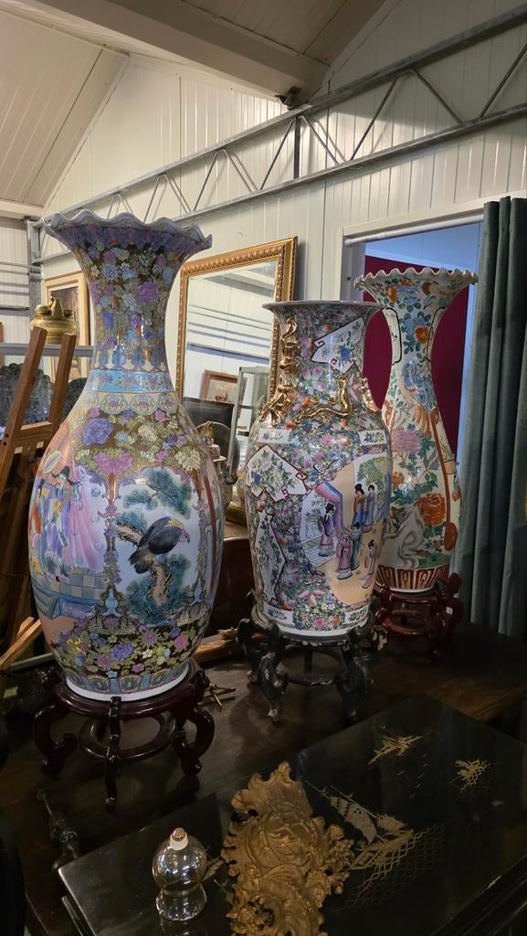 3 Prachtige grote antieke Chinese Vazen, Antiek en Kunst, Antiek | Porselein, Ophalen