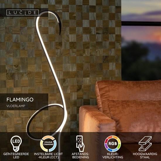 Lucide FLAMINGO - Vloerlamp - LED - RGB - Multicolor, Nieuw, Ophalen of Verzenden, A, A